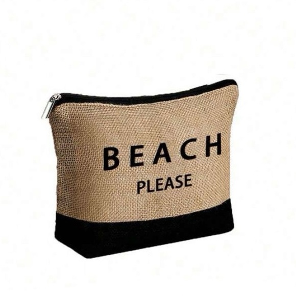 2 Pieces! Beach Please Bag Set - Large Tote + Cosmetic Bag - Picture 3 of 4